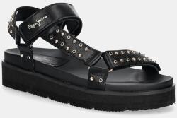 Pepe Jeans szandál POLA METAL fekete, platformos, PLS90678 - fekete Női 40