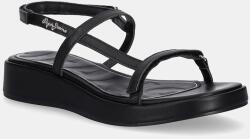 Pepe Jeans bőr szandál HARU MIX fekete, női, PLS90677 - fekete Női 39