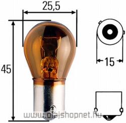  Izzó Py21w 12v 21w Sárga Hella