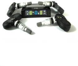 Keréknyomás érzékelő Szenzor Színes, solar panel kijelző, 4 db beépíthető TPMS szenzor