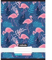 Nebulo Nebulo: Tűzött kockás flamingó mintás füzet 87-32 A/4 (NR-LD-A4-12347506) - jatekshop