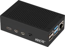 Joy-IT RB-ALUCASEP4+01B Raspberry Pi 4 B Ház - Fekete (RB-ALUCASEP4+01B)