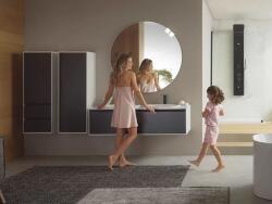 Kolpa San Set mobilier de baie suspendat cu lavoar marmura compozit 150 cm, black stone, Kolpasan Pandora 514230 514230 (514230)