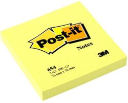 3M Öntapadó jegyzettömb, 76x76 mm, 100 lap, 3M POSTIT, sárga (7100098889) - nyomtassingyen