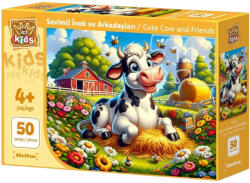 Art Puzzle Детски пъзел Art Puzzle от 50 XXL части - Сладка крава и приятели (35321) - ozone