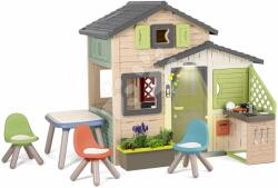 Smoby Căsuță Prietenilor cu loc de joacă în grădină Friends Evo Playhouse Life Smoby extensibilă în nuanțe naturale de maro (SM810253-2Y) Casuta pentru copii