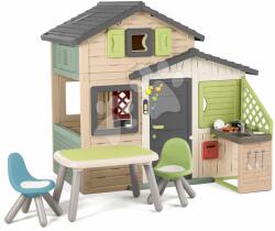 Smoby Casă de Joacă pentru Prieteni cu spațiu de relaxare lângă bucătărie Friends Evo Playhouse Life Smoby extensibilă în nuanțe naturale de maro (SM810253-2X) Casuta pentru copii