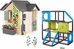 Smoby Set căsuța grădinarului cu cățărătoare și pereți de cățărat Frame Kraxxl Garden House Life Smoby extensibilă cu ghivece (SM810408-14) Casuta pentru copii