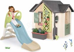 Smoby Set căsuța grădinarului cu tobogan de 1, 5 m cu apă Garden House Smoby extensibilă cu ghivece (SM810408-3) Casuta pentru copii