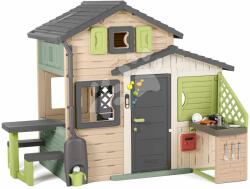 Smoby Căsuța Prietenilor cu clopoțel pentru vizită Friends Evo-Playhouse Life Smoby extensibil în culoare maro naturală (SM810253-2L) Casuta pentru copii