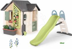 Smoby Set căsuța grădinarului Garden House Life Smoby extensibilă cu tobogan de 2 metri cu apă (SM810408-1) Casuta pentru copii