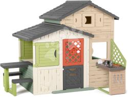 Smoby Căsuța Prietenilor cu bucătăria din spate Friends Evo Playhouse Life Smoby extensibilă în culori naturale maro (SM810253-2SZ) Casuta pentru copii