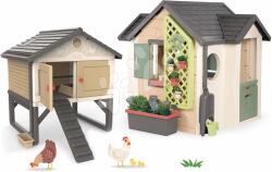 Smoby Set căsuța grădinarului cu coteț pentru 5 găini Garden House Life Smoby extensibilă cu ghivece (SM810408-5) Casuta pentru copii
