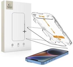 Tech-Protect Folie de protectie Ecran Tech-Protect QUICK SET+ pentru Apple iPhone 16e / 14 / 13 Pro / 13, Sticla Securizata, Full Glue, Set 2 bucati, Cu Rama Ajutatoare, Neagra