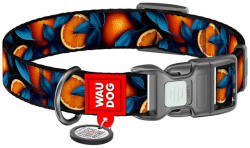 WAU DOG " Oranges" nylon dog collar with QR code, size S (280-4054) (280-4054)