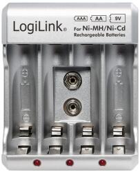 LogiLink Akkumulátortöltő Ni-MH/Ni-Cd AA/AAA/9V akkumulátorokhoz (PA0168)
