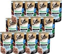 Sheba SHEBA konzervdoboz 12x400 g Nature's Collection - nedves teljes értékű eledel felnőtt macskáknak, fehér hallal és májjal, sárgarépa körettel, terrinben