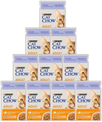 Cat Chow PURINA Cat Chow Felnőtt macskaeledel bárányhússal és zöldbabbal zselében 10x85g - abiszoo - 4 410 Ft
