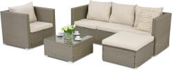 Garden Point Roma Corner 5 technorattán kerti bútorok, világosszürke (GAP419)
