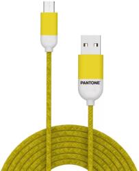  Kábel: PANTONE MC001-5 - USB / MicroUSB citromsárga szövetkábel, 2, 4A, 1, 5m