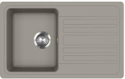 Evido Home 45S beépíthető gránit egymedencés + csepegtetős mosogatótálca / 1 medencés + csepptálcás mosogató tálca platina, középszürke / semleges szürke színű, 765x460 mm-es, 442065