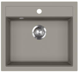 Evido Quadro 6 beépíthető gránit mosogatótálca egymedencés / 1 medencés mosogató tálca platina, középszürke / semleges szürke színű, 565x510 mm-es, 442063
