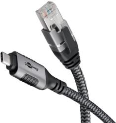 Goobay 70698 USB Type-C apa - RJ45 apa Adatkábel - Fekete/Szürke (2m) (70698)