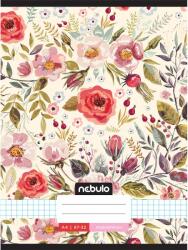 Nebulo Nebulo: Tűzött kockás rózsa mintás füzet 87-32 A/4 (NR-LD-A4-12347476) - jatekshop