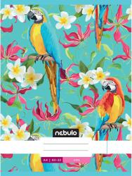 Nebulo Nebulo: Tűzött sima papagáj virágos mintás füzet 80-32 A/4 (SI-LD-A4-12347568) - jatekshop