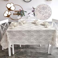 Pucioasa Fata de masa teflonata din bumbac, 160x320cm, model baroc gri Fata de masa