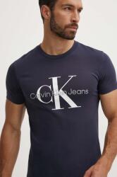 Calvin Klein Jeans pamut póló sötétkék, férfi, nyomott mintás, J30J320935 - sötétkék XL