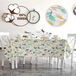 Pucioasa Fata de masa teflonata din bumbac, 160x220cm, Frunze galben-verde Fata de masa