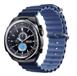 Apple Watch 4-6, SE, SE (2022) (42 / 44 mm) / Watch 7-9 (45 mm) / Watch 10 (46 mm) / Watch Ultra 1-2 (49 mm), szilikon pótszíj, állítható, hullámos kialakítás, kétszínű, Devia Sport6, sötétkék/kék