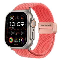 Apple Watch 4-6, SE, SE (2022) (38 / 40 mm) / Watch 7-9 (41 mm) / Watch 10 (42 mm), textíl pótszíj, állítható, mágneses zár, Dux Ducis Mixture Pro, rózsaszín