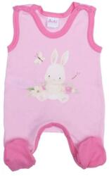  Pamut vékony ujjatlan rugdalózó - Rózsaszín nyuszis (56 cm)