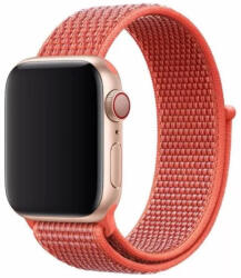 Apple Watch 4-6, SE, SE (2022) (38 / 40 mm) / Watch 7-9 (41 mm) / Watch 10 (42 mm), textíl pótszíj, szilikon keret, állítható, Devia Delux Sport3, narancssárga