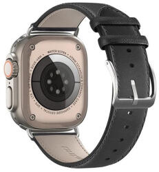 Apple Watch 4-6, SE, SE (2022) (38 / 40 mm) / Watch 7-9 (41 mm) / Watch 10 (42 mm), valódi bőr pótszíj, állítható, Dux Ducis YS, fekete