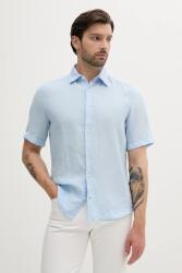 BOSS Orange len ing férfi, galléros, regular, 50537382 - kék XXL