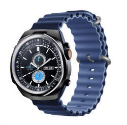 Apple Watch 4-6, SE, SE (2022) (38 / 40 mm) / Watch 7-9 (41 mm) / Watch 10 (42 mm), szilikon pótszíj, állítható, hullámos kialakítás, kétszínű, Devia Sport6, sötétkék/kék