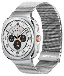 Samsung Galaxy Watch Ultra (47mm) SM-L705, fém pótszíj, mágneses zár, milánói stílus, Dux Ducis Milanese, ezüst