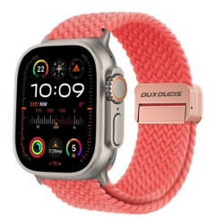 Apple Watch 4-6, SE, SE (2022) (42 / 44 mm) / Watch 7-9 (45 mm) / Watch 10 (46 mm) / Watch Ultra 1-2 (49 mm), textíl pótszíj, állítható, mágneses zár, Dux Ducis Mixture Pro, rózsaszín