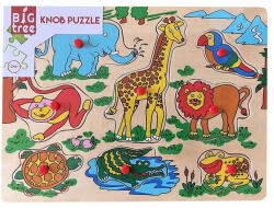  Fa gombos puzzle vadállatokkal