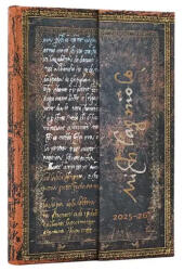 Paperblanks határidőnapló 18 hó (2025. júl-2026. dec. heti) Mini, horizontal, Michelangelo, Handwriting (DE0705-1)