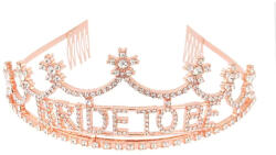  Rosegold Bride To Be lánybúcsú tiara fém