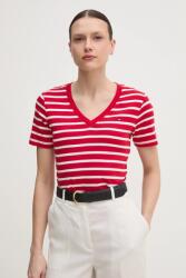 Tommy Hilfiger pamut póló női, bordó, WW0WW40584 - piros S
