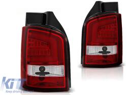 KITT Lightning LED hátsó lámpák VW Transporter V T5.1 (04.2010-2015) Piros Fehér (TLVWT5LEDRC)