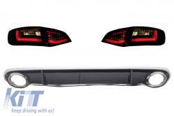 KITT Diffúzor, kipufogó és hátsó lámpa, AUDI A4 B8 Limousine Avant Pre Facelift 07-11 modellekhez (CORDAURS4BSY)