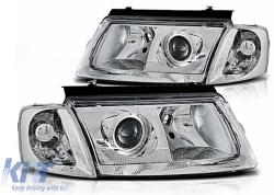 KITT Lightning Headlights suitable for VW Passat B5 3B (11.1996-08.2000) Chrome H7/H7 (HLVWPAB5H7C)