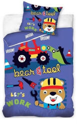  Állatos Bear & Tool ágyneműhuzat 160×200cm, 70×80 cm (CBX181006BABYB) - oliviashop