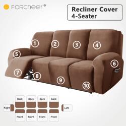 Forcheer Relax Fotel Huzat (bársonyos, 4 üléses, barna)